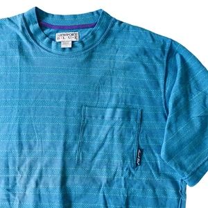 Vintage New Old Stock Men's Newport Blue Mock Neck Short Sleeve T-Shirt